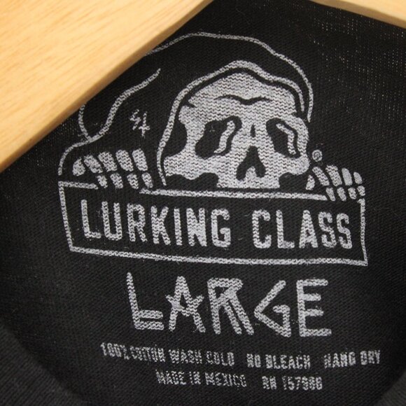 Lurking Class Shirt Men Large L Black Short Sleeve Stikker Run Death Graphic Art - Picture 6 of 8